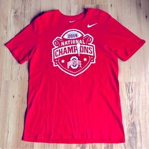 NIKE Ohio State Buckeyes Shirt 2014 National Champions Medium Red Men’s Unisex